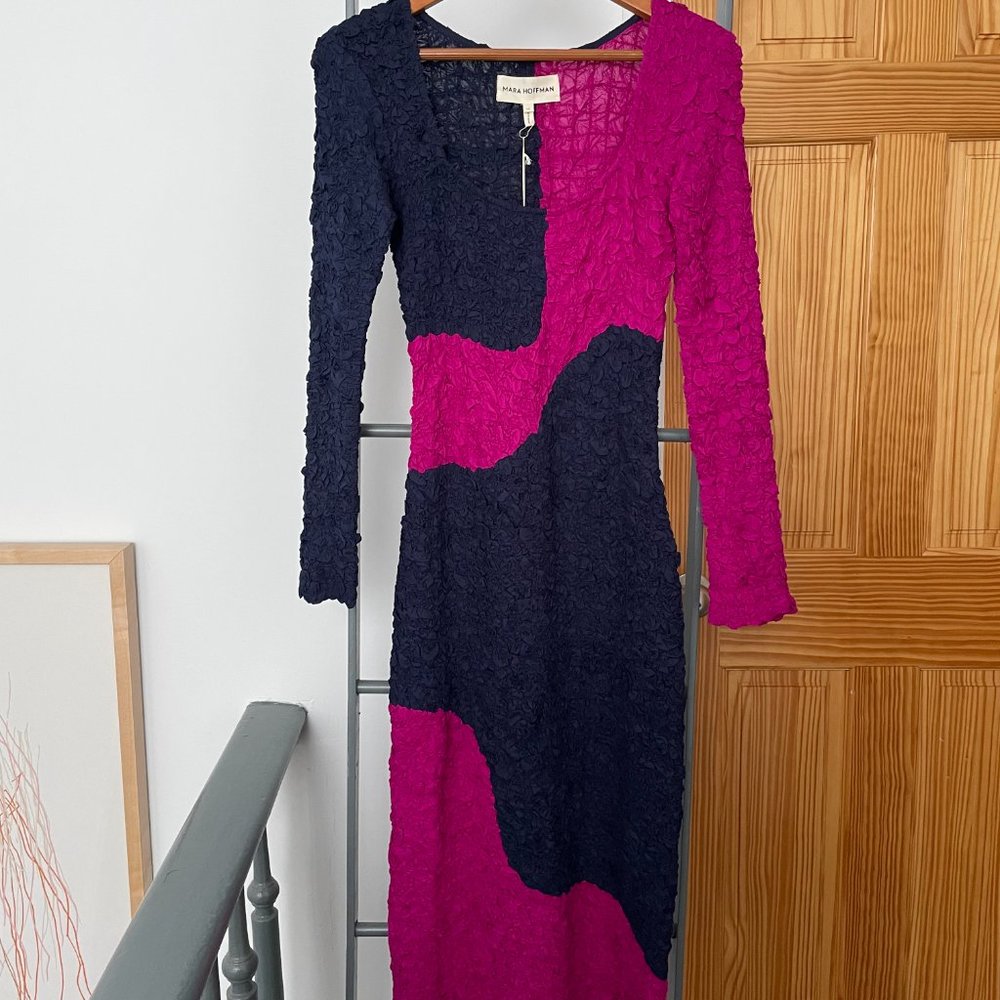 Mara Hoffman Amy Popcorn Colorblock Dress Sz. XS